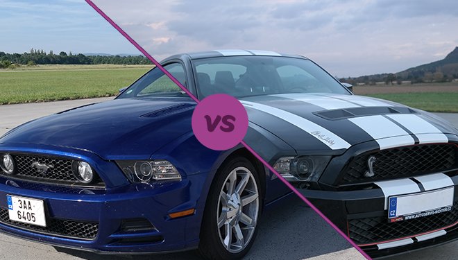 Ford Mustang GT500 Shelby vs. Ford Mustang GT5.0 - Zážitky.cz